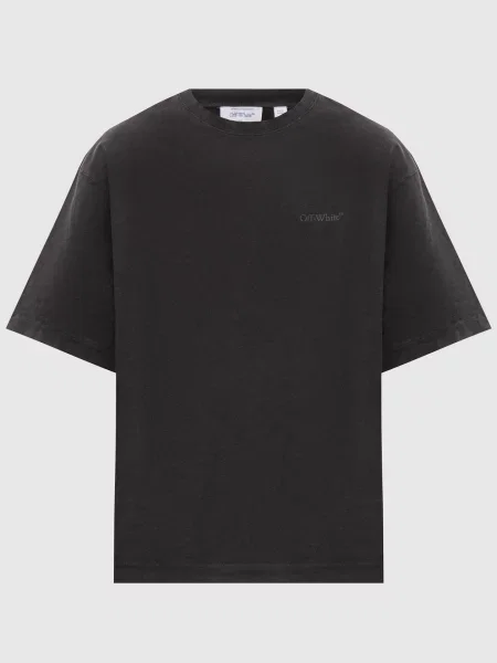 Футболка з фактурним логотипом Off-white сіра