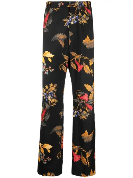 Pantaloni Marcelo Burlon County Of Milan de lână cu model floral cu imagine negru