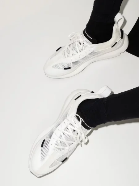 Sneakersy Y-3 sznurowane koronkowe do biegania białe