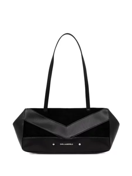 Geantă Karl Lagerfeld din piele de căprioară negru