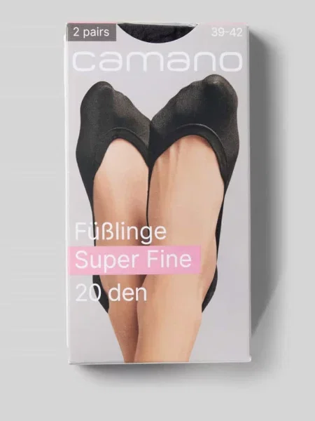 Skarpetki stopki cienkie 20 DEN w zestawie 2 szt. Camano czarne