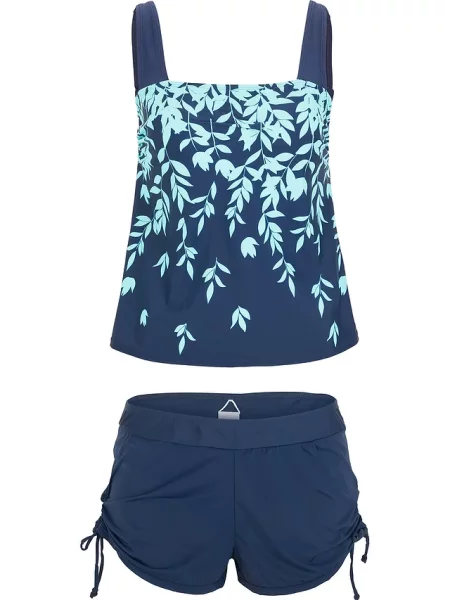 Tankini 2 części z szortami kąpielowymi niebieski