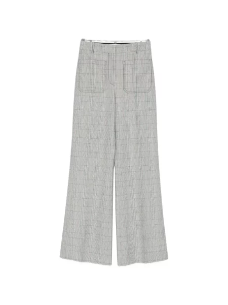 Pantaloni Victoria Beckham în carouri gri