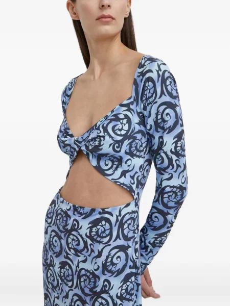 Rochie maxi Résumé lungă de costum albastru
