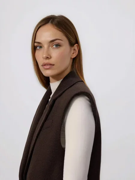 Шерстяной жилет Reserved коричневый