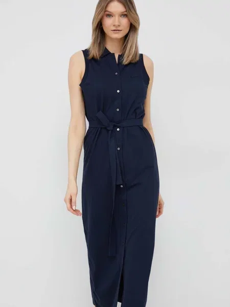 Lacoste rochie marin midi mulata albastru