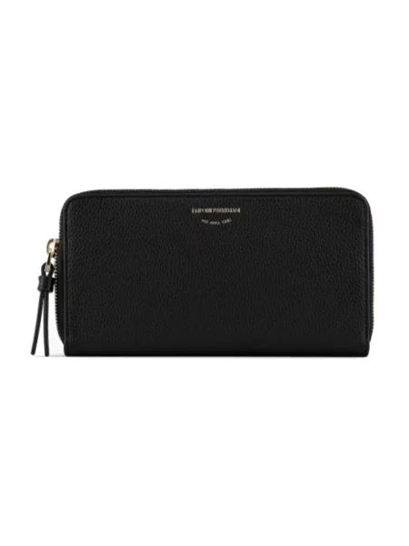 Portfel Emporio Armani skórzany z logo czarny