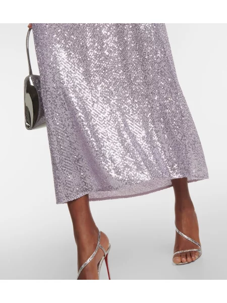 Rochie maxi Rixo cu gât halter de costum violet
