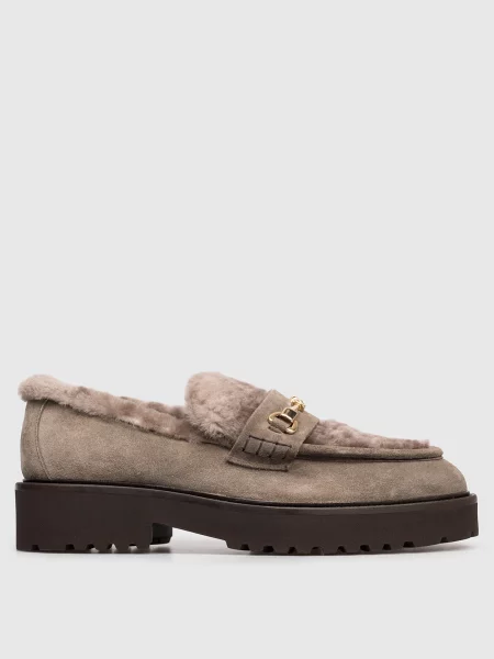 Замшеві лофери Dorotea на хутрі Doucal's коричневі
