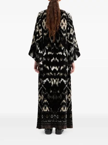 Rochie maxi Pierre-louis Mascia cu imprimeu geometric de costum negru