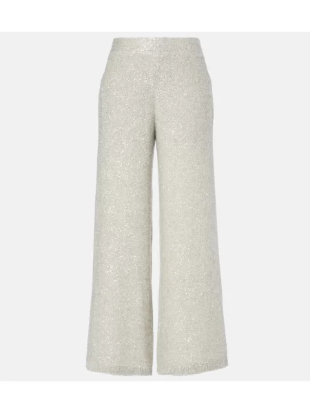 Pantaloni Brunello Cucinelli cu picior lat gri