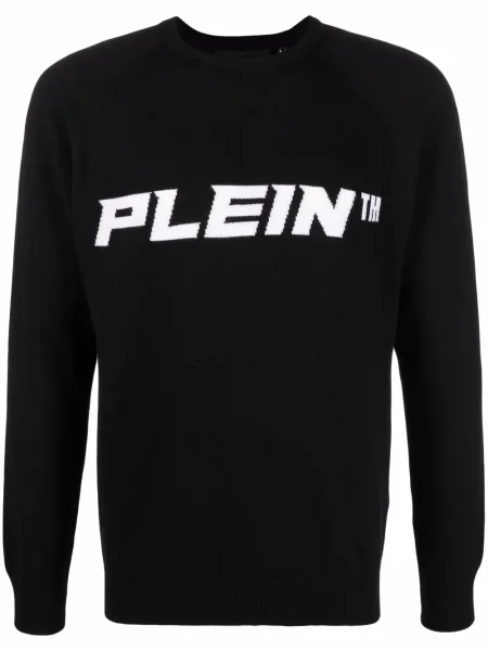 Pulover Philipp Plein cu imagine cu decolteu în U negru