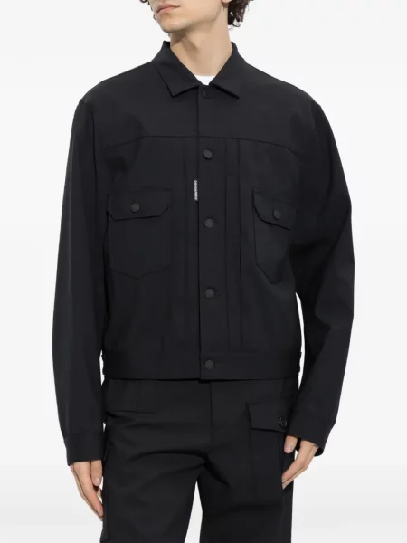 Geacă Dsquared2 de lână negru
