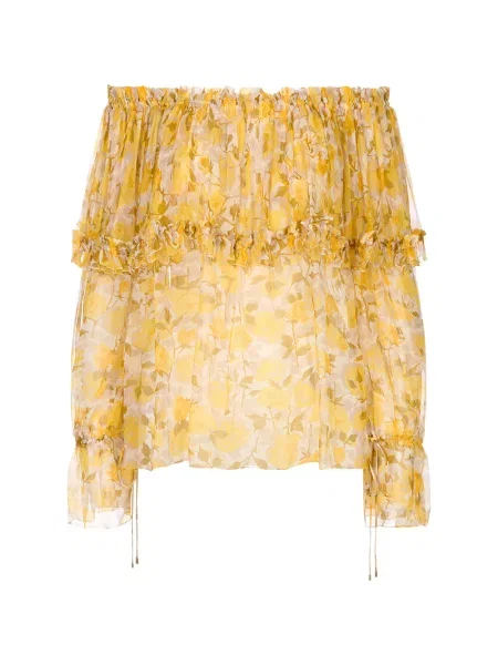 Bluză Chloé cu model floral cu imagine galben