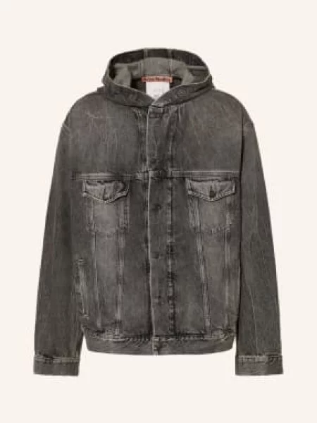 Acne Studios Oversized Kurtka Jeansowa schwarz szara