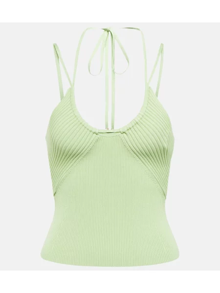 Top Simkhai cu gât halter verde