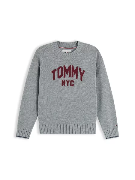 TOMMY HILFIGER Πουλόβερ / σκούρο κόκκινο γκρι