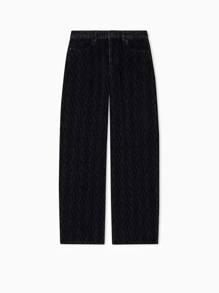 Широкие джинсы Armani Exchange черные