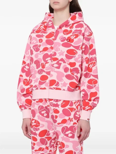Raštuotas kamufliažinis džemperis su gobtuvu Apee™ By *a Bathing Ape® rožinė