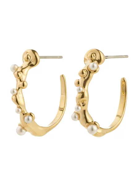 Pilgrim Uhani HADLEY zlata / biserno bela