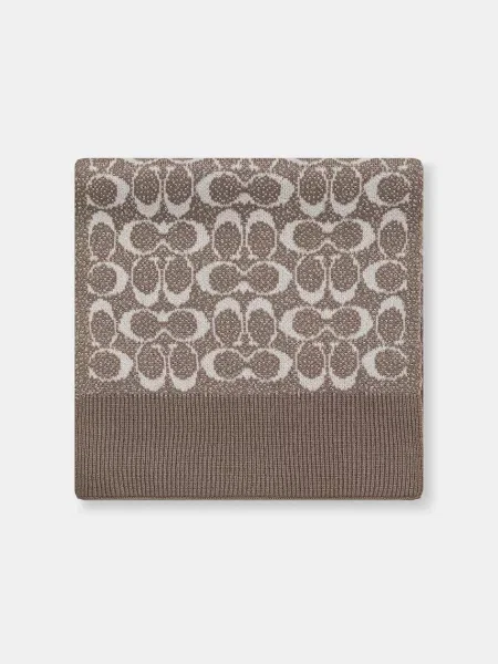 Шарф з додаванням вовни Coach однотонний бежевий