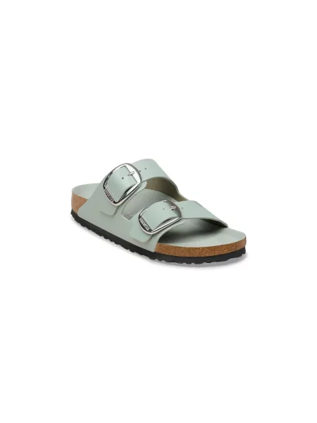 Klapki Birkenstock skórzane zielone