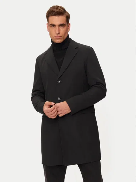 Boss Palton de lână H-Hyde negru