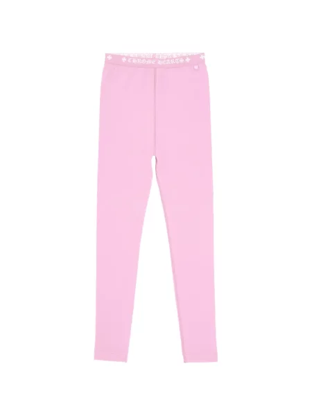 Leggings Chrome Hearts cu motiv cu inimi cu autograf roz