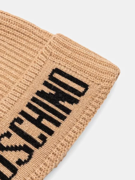 Шапка з вовною Moschino коричневий