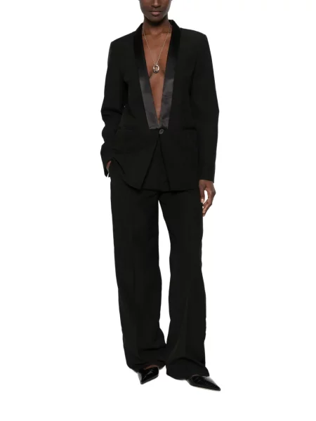 Pantaloni Forte_forte din satin negru