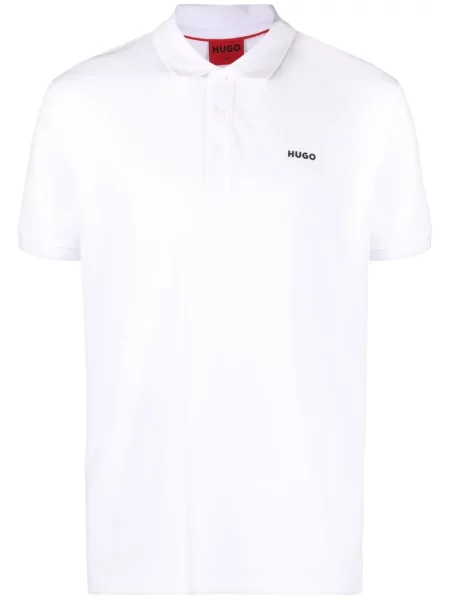 Polo Hugo cu imagine alb