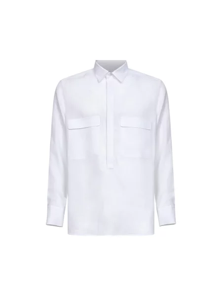 Lniana koszulka polo D4.0 biała