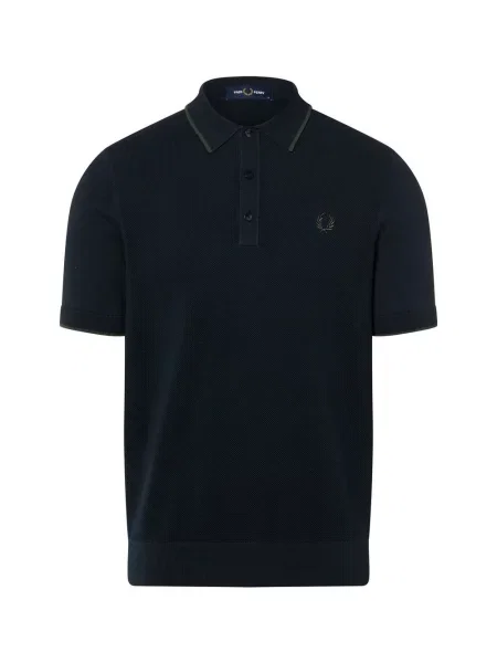 Fred Perry koszula z dzianiny Mężczyźni jednolity S niebieski