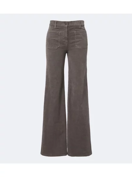 Pantaloni Nili Lotan de catifea cord gri