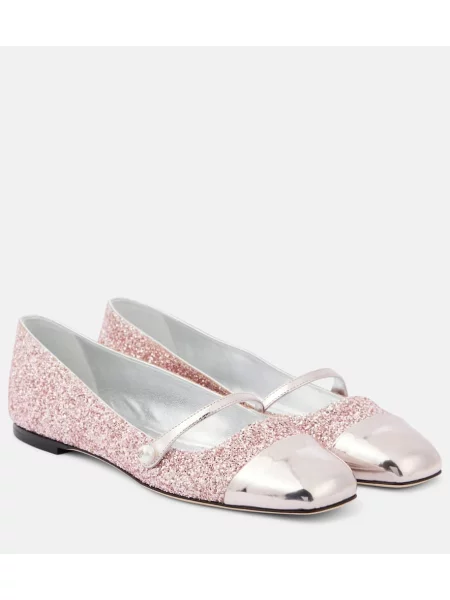 Balerini Jimmy Choo din piele roz