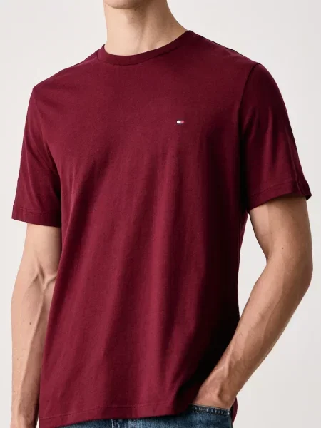 Tommy Hilfiger T-Shirt Ess Seasonal Bordowy czerwona