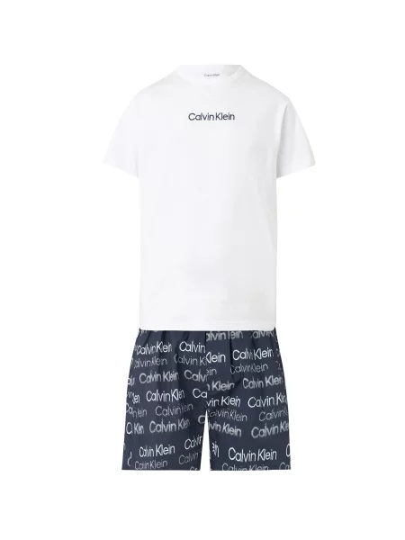Calvin Klein Underwear Pijama scurtă albastru închis alb