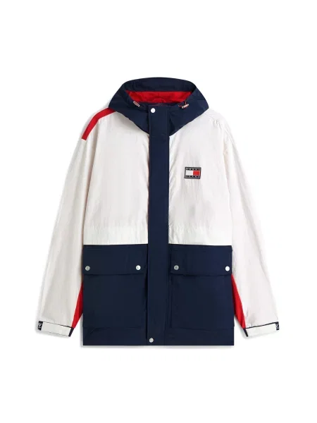 Tommy Jeans Geacă de primăvară-toamnă albastru închis / roșu intens alb