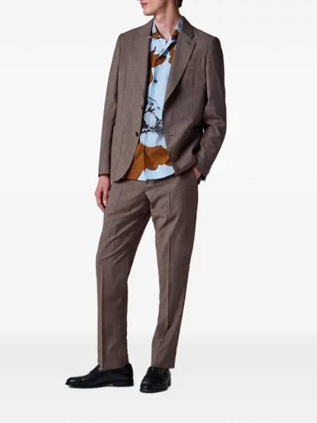 Pantaloni Paul Smith în carouri maro