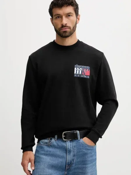 Mikina Tommy Jeans s potiskem černá