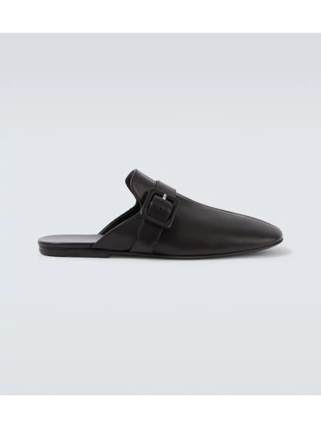Papuci tip mules Dries Van Noten din piele negru