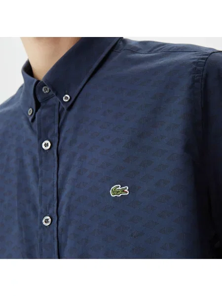 Lacoste Koszula Tkana Lacoste granatowa