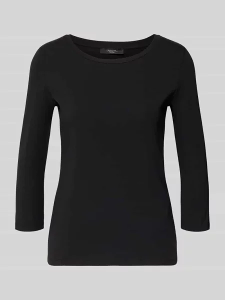 Bluzka z rękawem o dł. o kroju slim fit z mieszanki bawełny model ‘MULTIA’ Weekend Max Mara czarna
