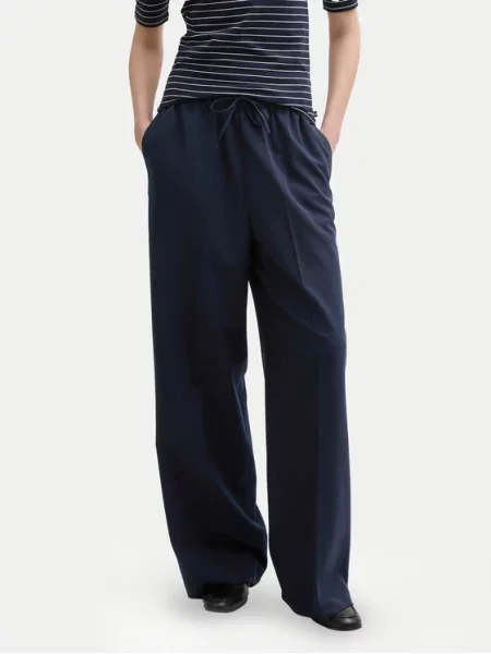 Hlače iz tkanine Tom Tailor Denim modra
