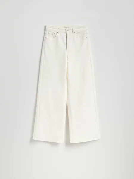 Reserved Джинси широкого крою білий