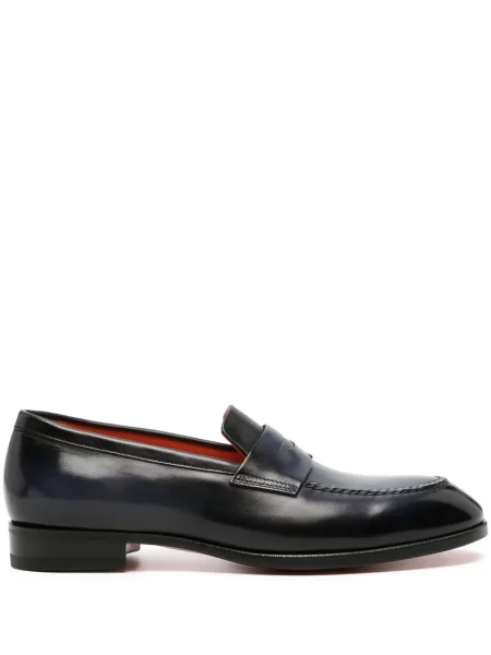 Pantofi loafer Santoni din piele albastru