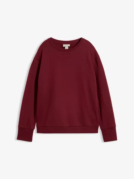 Bluza oversize z miękkiej mieszanki bawełny czerwona