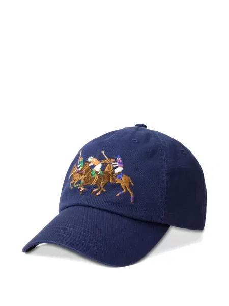 Czapka z daszkiem Polo Ralph Lauren w kratkę z twillu biznesowa niebieska