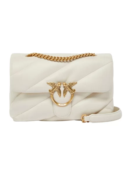 Torebka Pinko klasyczna skórzana biała