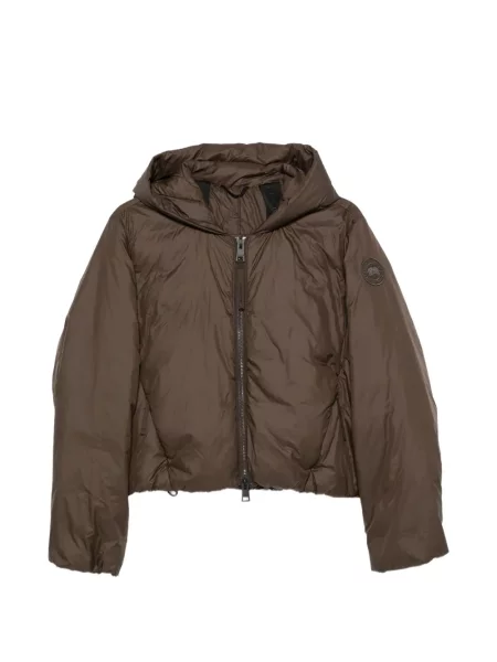 Geacă cu puf Canada Goose cu glugă maro